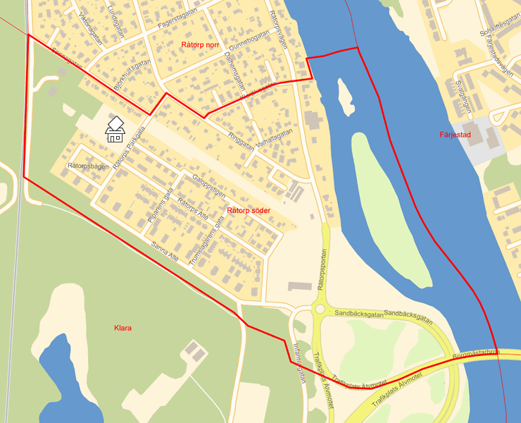 Karta över Råtorp söder