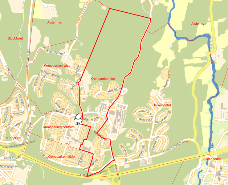 Karta över Kronoparken öst