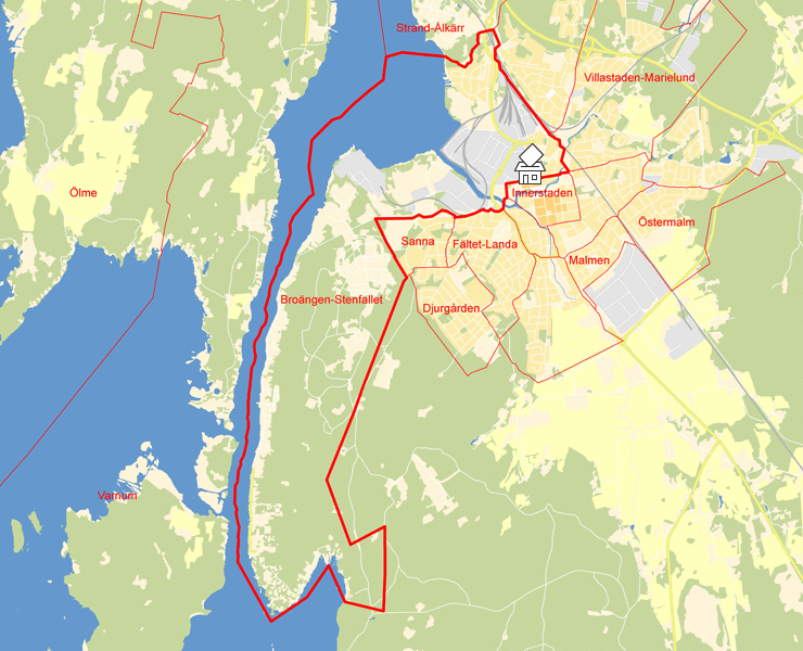 Karta över Broängen-Stenfallet