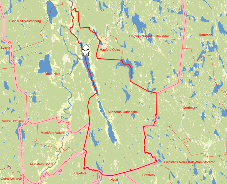 Karta över Sunnemo-Uddeholm