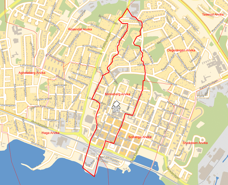 Karta över Minneberg Arvika
