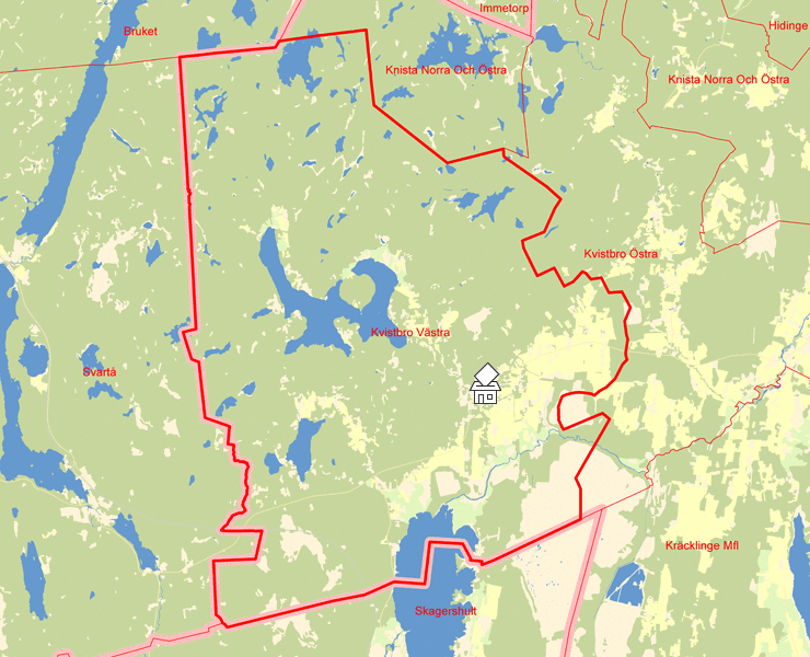 Karta över Kvistbro Västra