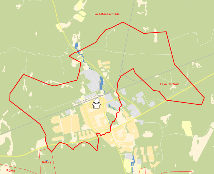 Karta över Laxå Centrala