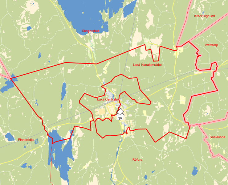 Karta över Laxå-Kanalområdet