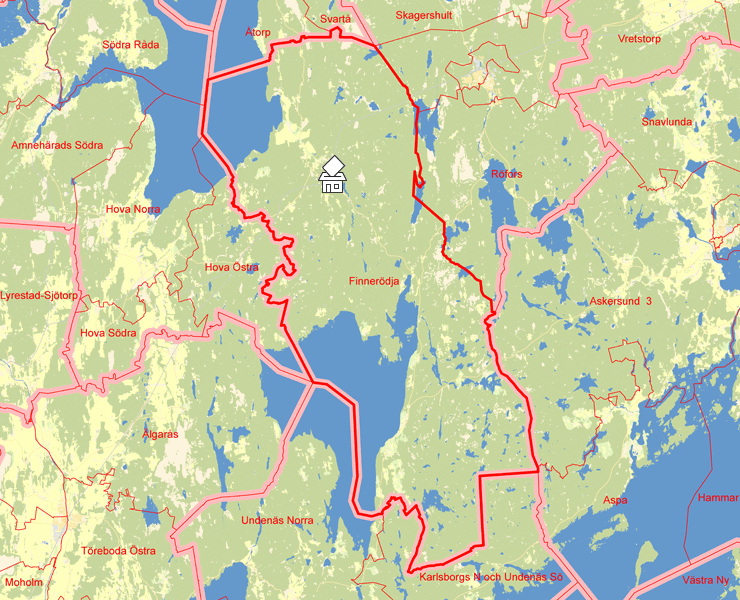Karta över Finnerödja