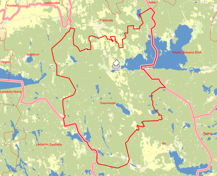 Karta över Svennevad