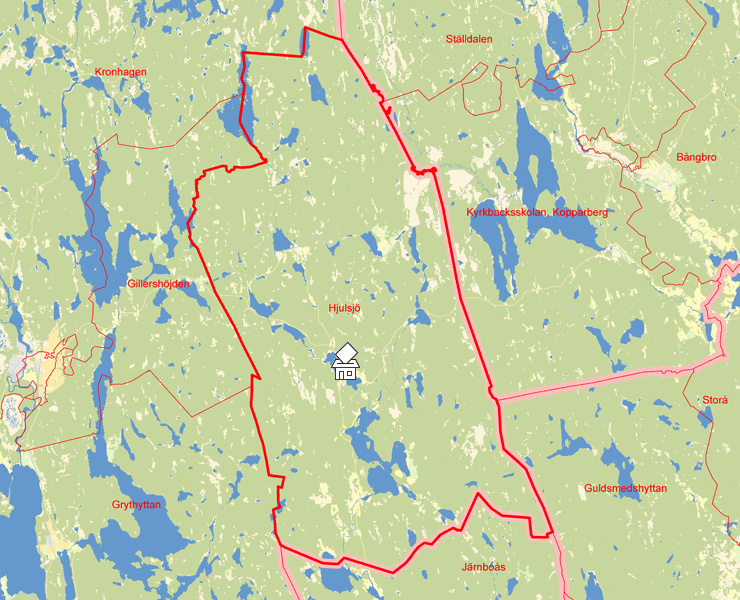 Karta över Hjulsjö