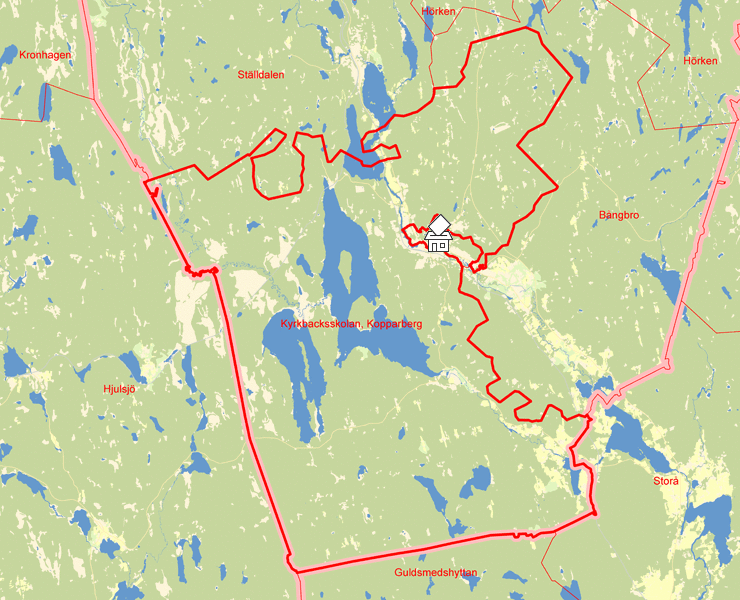 Karta över Kyrkbacksskolan, Kopparberg