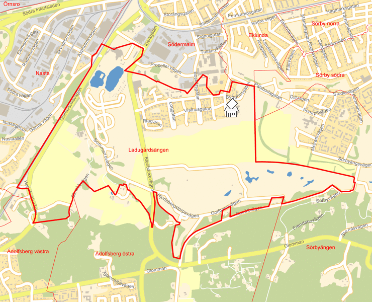 Karta över Ladugårdsängen