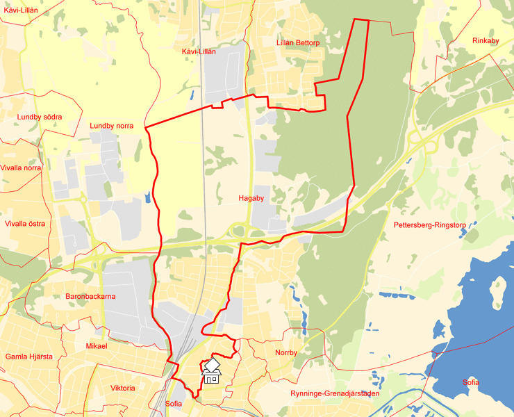 Karta över Hagaby