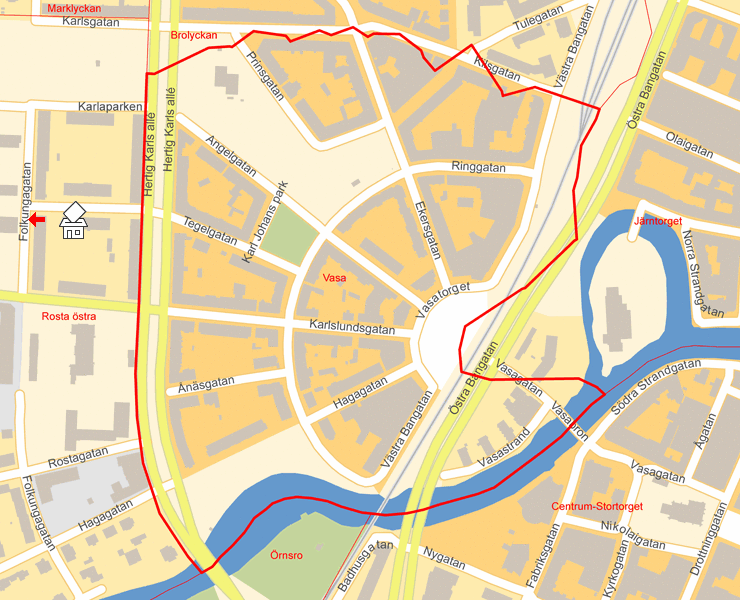 Karta över Vasa
