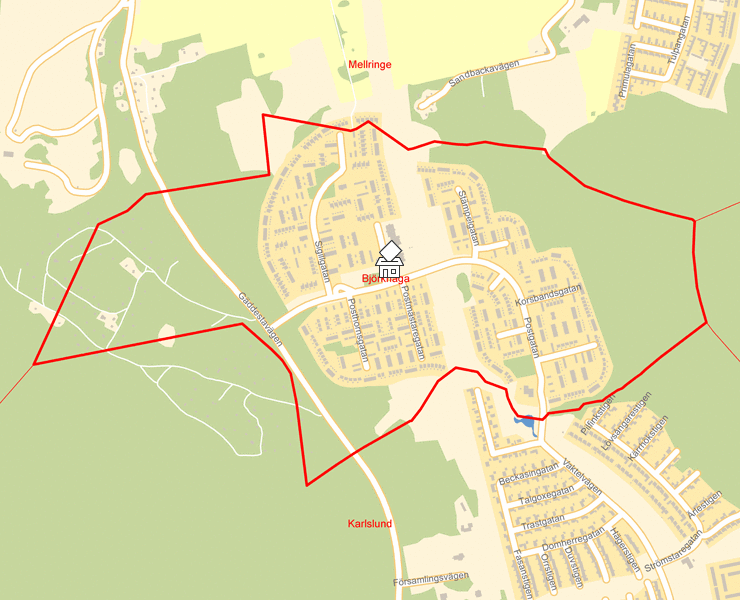 Karta över Björkhaga