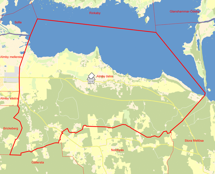 Karta över Almby östra