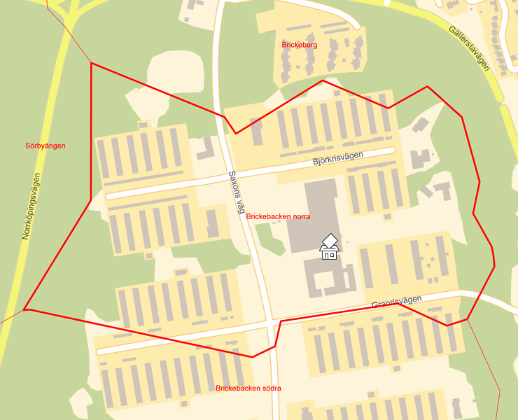 Karta över Brickebacken norra