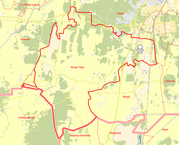 Karta över Mosjö-Täby