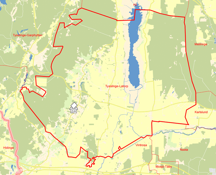 Karta över Tysslinge-Latorp