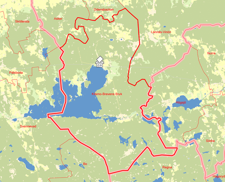 Karta över Kilsmo-Brevens Bruk