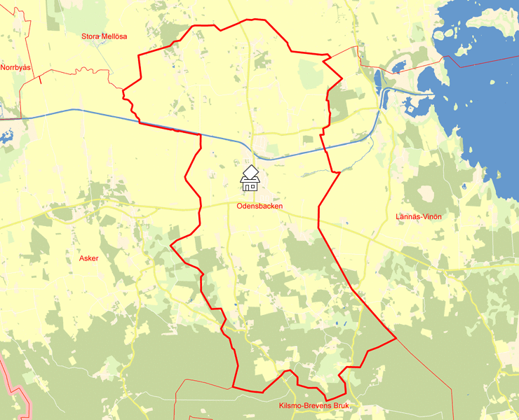 Karta över Odensbacken