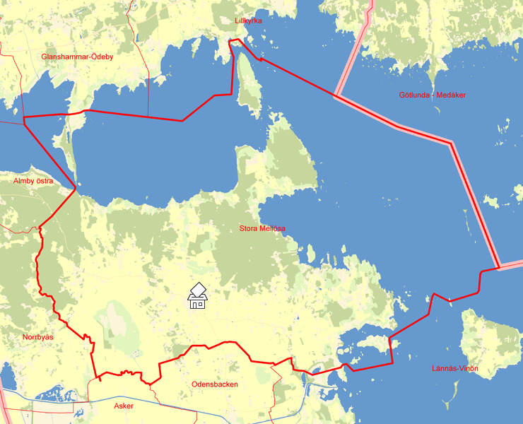 Karta över Stora Mellösa