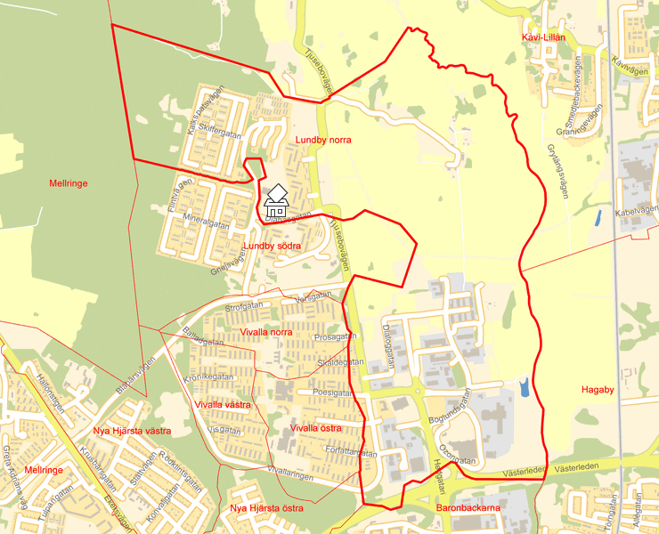 Karta över Lundby norra