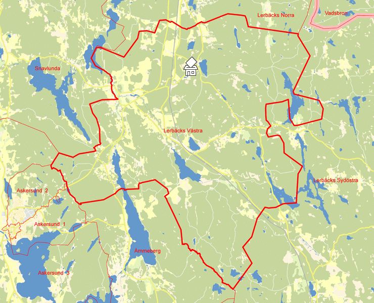 Karta över Lerbäcks Västra