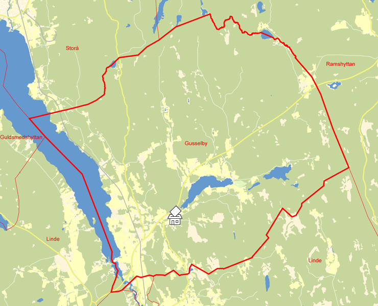 Karta över Gusselby