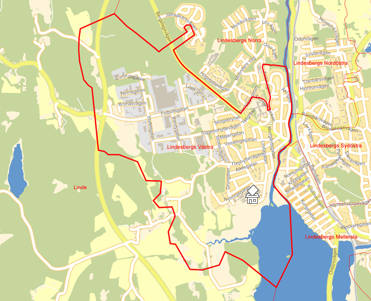 Karta över Lindesbergs Västra