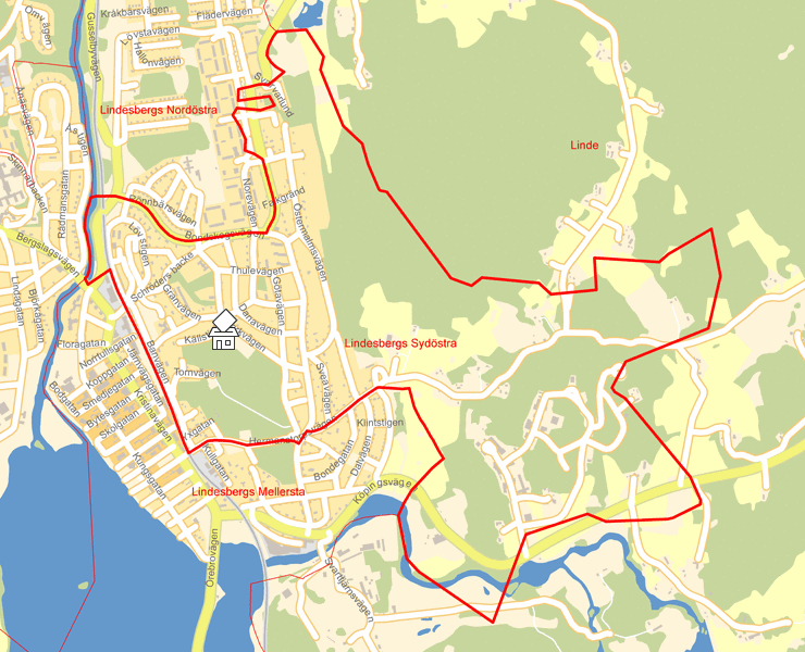 Karta över Lindesbergs Sydöstra