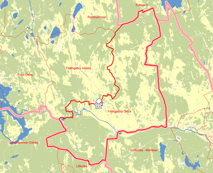Karta över Fellingsbro Östra