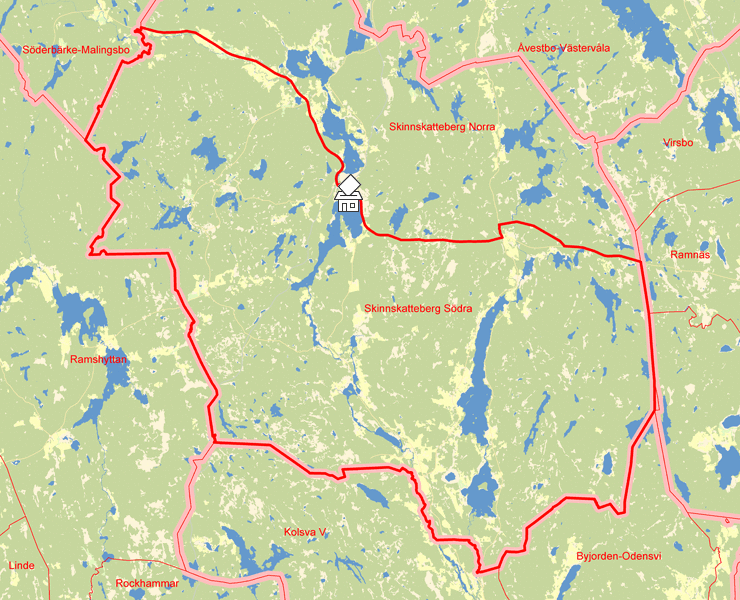 Karta över Skinnskatteberg Södra