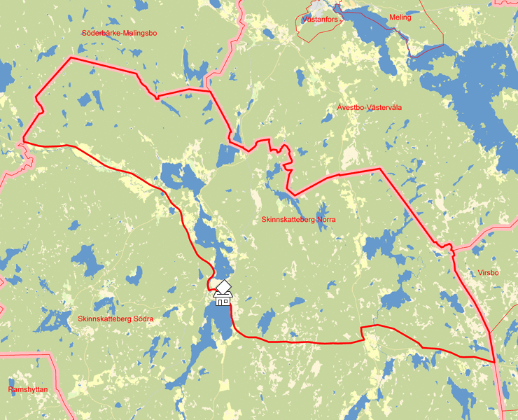 Karta över Skinnskatteberg Norra