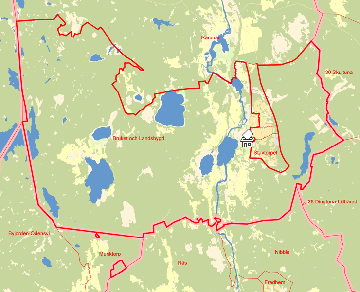 Karta över Bruket och Landsbygd