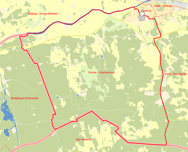 Karta över Runna - Granhammar