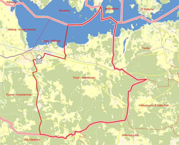 Karta över Torpa - Malmberga