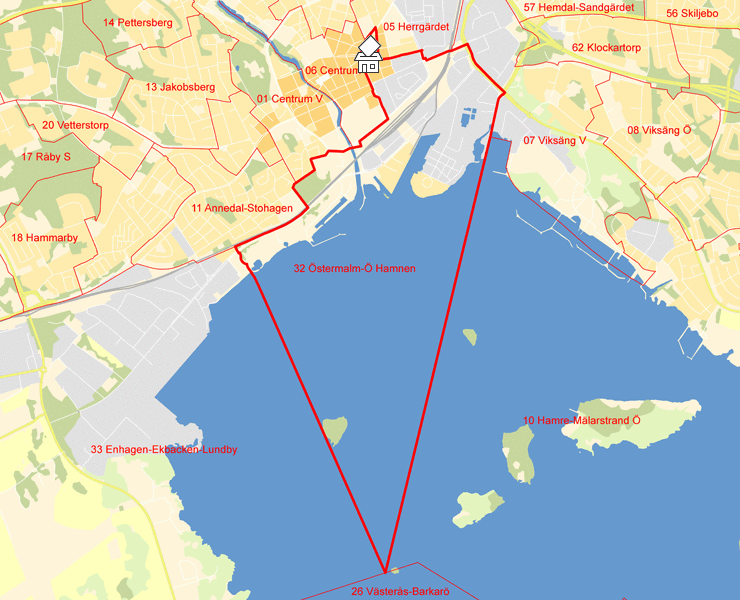 Karta över 32 Östermalm-Ö Hamnen