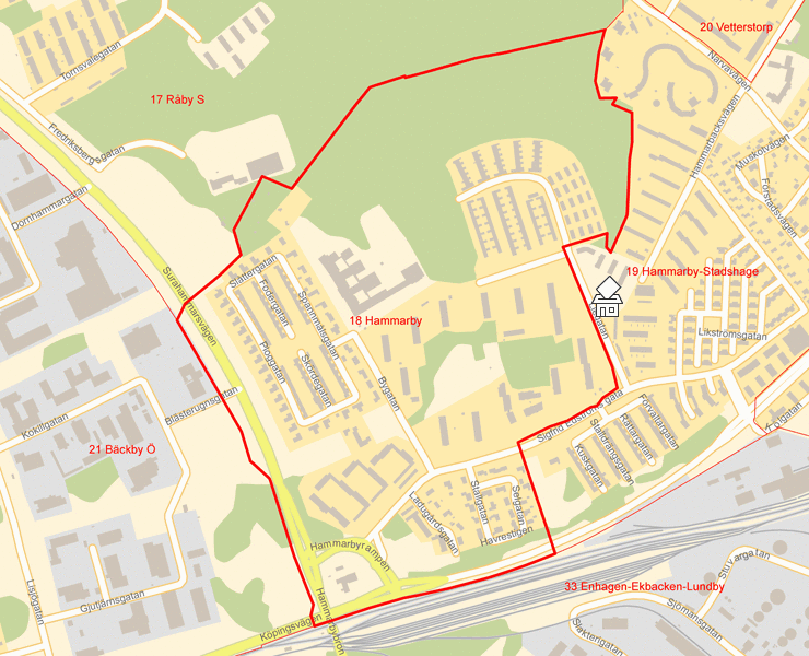 Karta över 18 Hammarby