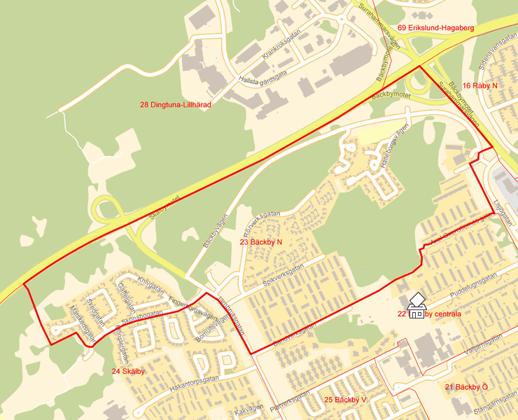 Karta över 23 Bäckby N