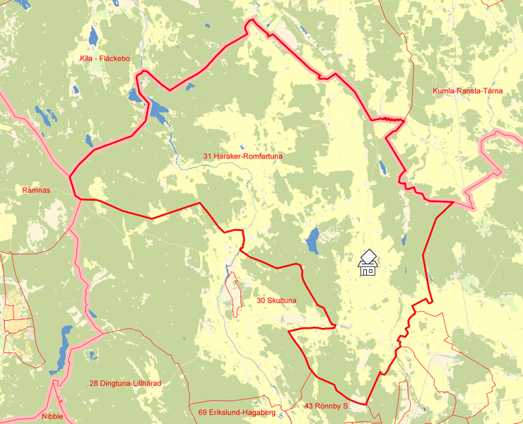 Karta över 31 Haraker-Romfartuna
