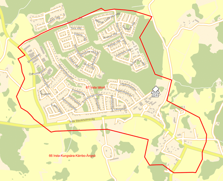 Karta över 67 Irsta tätort