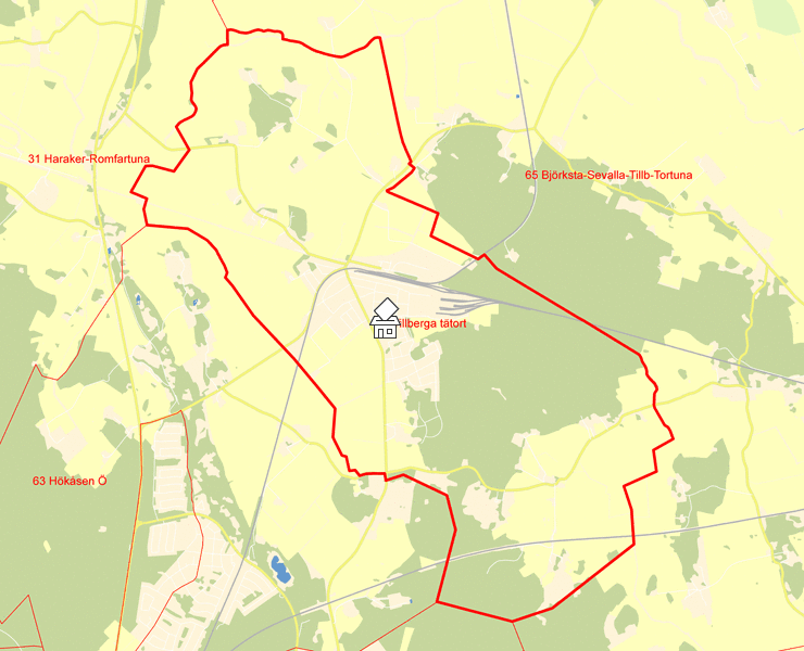 Karta över 64 Tillberga tätort