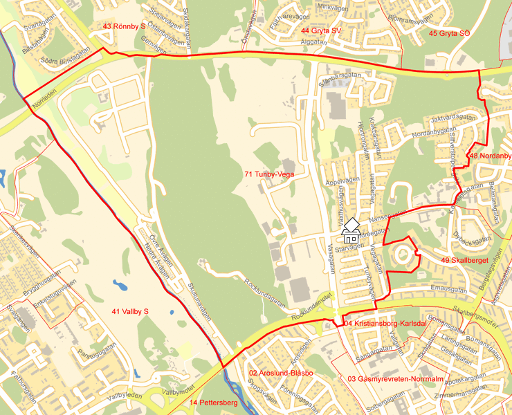 Karta över 71 Tunby-Vega