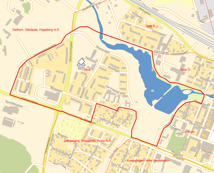 Karta över Åkra