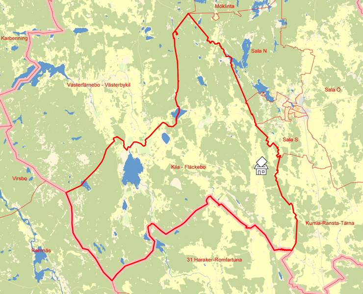 Karta över Kila - Fläckebo