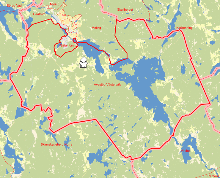Karta över Åvestbo-Västervåla