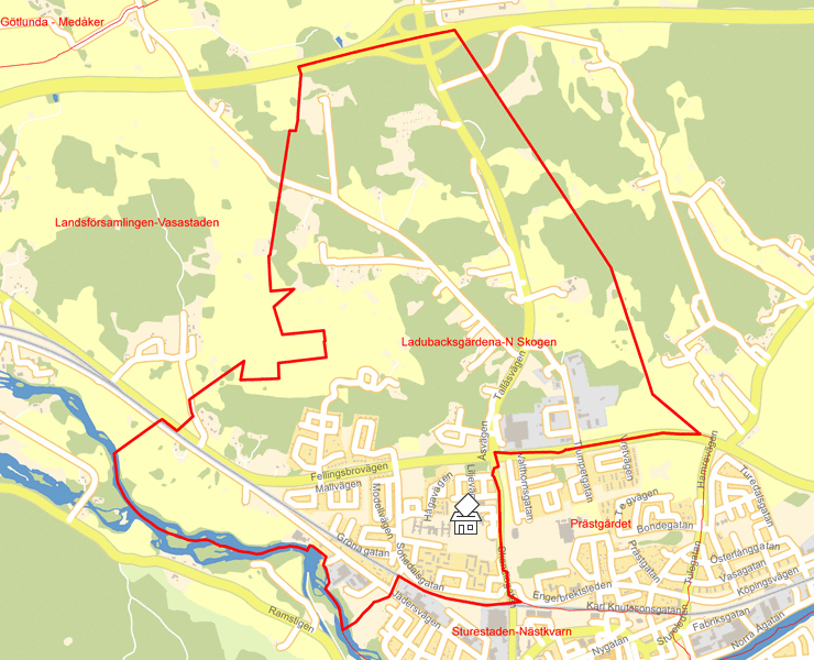 Karta över Ladubacksgärdena-N Skogen