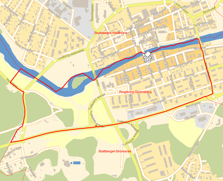 Karta över Ringsborg-Strömsborg