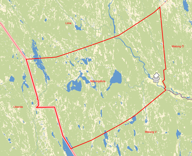 Karta över Malungsfors