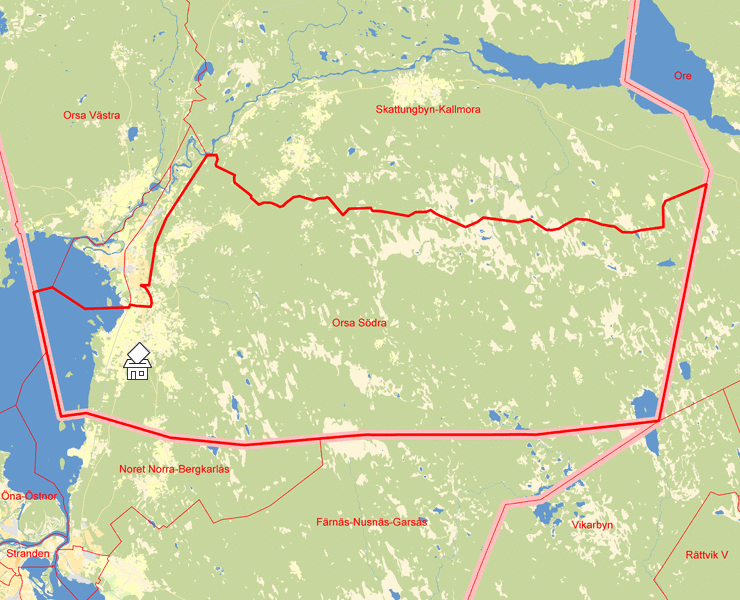 Karta över Orsa Södra