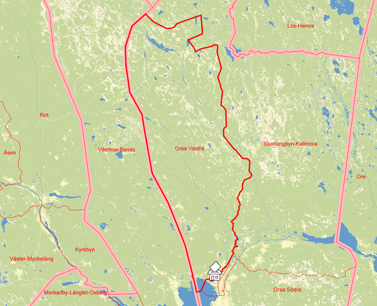 Karta över Orsa Västra
