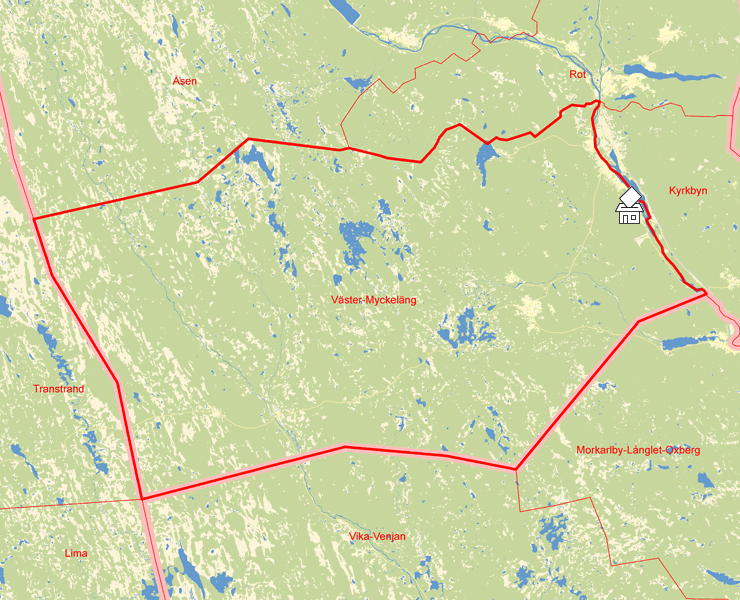 Karta över Väster-Myckeläng